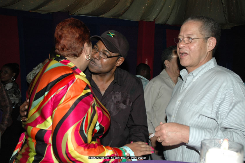 The Hon. Orette Bruce Goldwin, M.P., Prime Minister of Jamaica, Minister of Tourism, Hon. Edmund Bartlett, and Director of Tourism, Basil Smith at the Air Jamaica Jazz and Blues Festival 2008 The Art of Music - Thrusday, January 24, 2008 - Air Jamaica Jazz & Blues 2008 The Art of Music venue at the Aqaueduct on Rose Hall Resort & Counrty Club, Montego Bay, St. James, Jamaica W.I. - Thursday, January 24 - Saturday, January 26, 2008 - Photographs by Net2Market.com - Claudine Housen & Barry J. Hough Sr, Photographers - Negril Travel Guide, Negril Jamaica WI - http://www.negriltravelguide.com - info@negriltravelguide.com...!