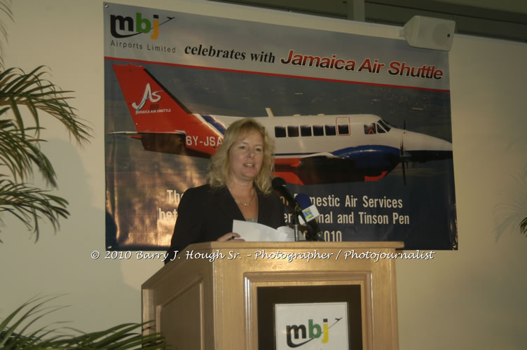 Jamaica Air Shuttle Launch @ MBJ Airports Limited, Wednesday, January 20, 2010, Sangster International Airport, Montego Bay, St. James, Jamaica W.I. - Photographs by Net2Market.com - Barry J. Hough Sr, Photographer/Photojournalist - The Negril Travel Guide - Negril's and Jamaica's Number One Concert Photography Web Site with over 40,000 Jamaican Concert photographs Published -  Negril Travel Guide, Negril Jamaica WI - http://www.negriltravelguide.com - info@negriltravelguide.com...!