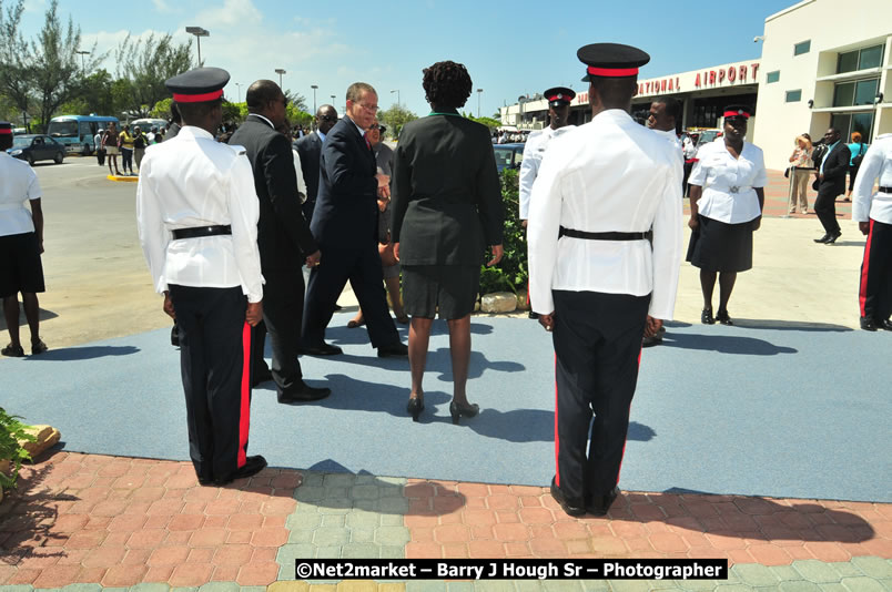 The Unveiling Of The Commemorative Plaque By The Honourable Prime Minister, Orette Bruce Golding, MP, And Their Majesties, King Juan Carlos I And Queen Sofia Of Spain - On Wednesday, February 18, 2009, Marking The Completion Of The Expansion Of Sangster International Airport, Venue at Sangster International Airport, Montego Bay, St James, Jamaica - Wednesday, February 18, 2009 - Photographs by Net2Market.com - Barry J. Hough Sr, Photographer/Photojournalist - Negril Travel Guide, Negril Jamaica WI - http://www.negriltravelguide.com - info@negriltravelguide.com...!