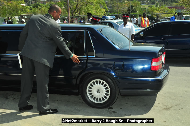 The Unveiling Of The Commemorative Plaque By The Honourable Prime Minister, Orette Bruce Golding, MP, And Their Majesties, King Juan Carlos I And Queen Sofia Of Spain - On Wednesday, February 18, 2009, Marking The Completion Of The Expansion Of Sangster International Airport, Venue at Sangster International Airport, Montego Bay, St James, Jamaica - Wednesday, February 18, 2009 - Photographs by Net2Market.com - Barry J. Hough Sr, Photographer/Photojournalist - Negril Travel Guide, Negril Jamaica WI - http://www.negriltravelguide.com - info@negriltravelguide.com...!