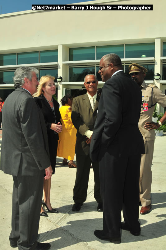 The Unveiling Of The Commemorative Plaque By The Honourable Prime Minister, Orette Bruce Golding, MP, And Their Majesties, King Juan Carlos I And Queen Sofia Of Spain - On Wednesday, February 18, 2009, Marking The Completion Of The Expansion Of Sangster International Airport, Venue at Sangster International Airport, Montego Bay, St James, Jamaica - Wednesday, February 18, 2009 - Photographs by Net2Market.com - Barry J. Hough Sr, Photographer/Photojournalist - Negril Travel Guide, Negril Jamaica WI - http://www.negriltravelguide.com - info@negriltravelguide.com...!