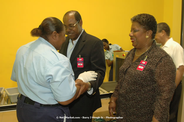 Minister of Tourism, Hon. Edmund Bartlett - Director of Tourism, Basil Smith, and Mayor of Montego Bay, Councillor Charles Sinclair Launch of Winter Tourism Season at Sangster International Airport, Saturday, December 15, 2007 - Sangster International Airport - MBJ Airports Limited, Montego Bay, Jamaica W.I. - Photographs by Net2Market.com - Barry J. Hough Sr, Photographer - Negril Travel Guide, Negril Jamaica WI - http://www.negriltravelguide.com - info@negriltravelguide.com...!