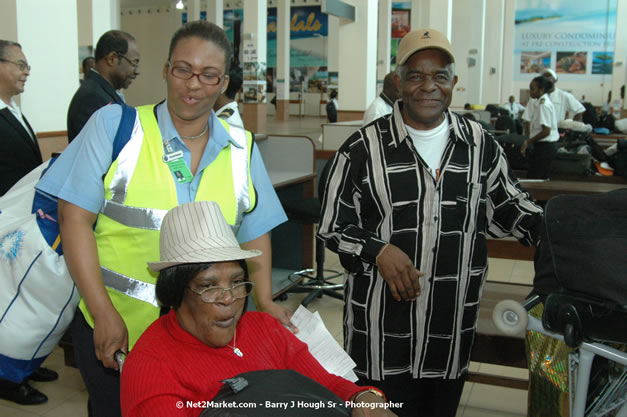 Minister of Tourism, Hon. Edmund Bartlett - Director of Tourism, Basil Smith, and Mayor of Montego Bay, Councillor Charles Sinclair Launch of Winter Tourism Season at Sangster International Airport, Saturday, December 15, 2007 - Sangster International Airport - MBJ Airports Limited, Montego Bay, Jamaica W.I. - Photographs by Net2Market.com - Barry J. Hough Sr, Photographer - Negril Travel Guide, Negril Jamaica WI - http://www.negriltravelguide.com - info@negriltravelguide.com...!