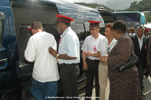 Minister of Tourism, Hon. Edmund Bartlett - Director of Tourism, Basil Smith, and Mayor of Montego Bay, Councillor Charles Sinclair Launch of Winter Tourism Season at Sangster International Airport, Saturday, December 15, 2007 - Sangster International Airport - MBJ Airports Limited, Montego Bay, Jamaica W.I. - Photographs by Net2Market.com - Barry J. Hough Sr, Photographer - Negril Travel Guide, Negril Jamaica WI - http://www.negriltravelguide.com - info@negriltravelguide.com...!