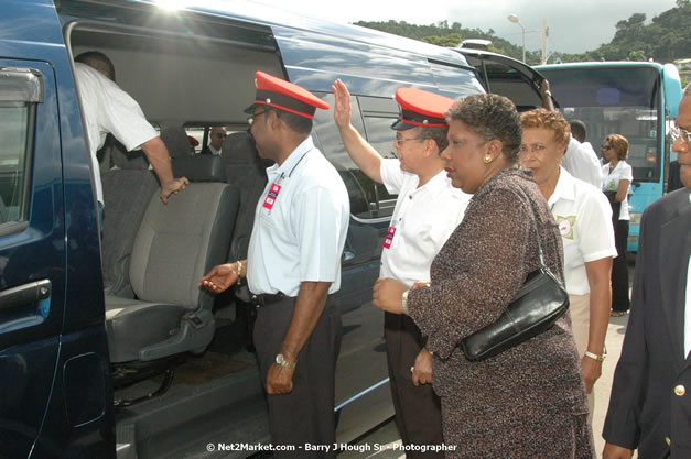 Minister of Tourism, Hon. Edmund Bartlett - Director of Tourism, Basil Smith, and Mayor of Montego Bay, Councillor Charles Sinclair Launch of Winter Tourism Season at Sangster International Airport, Saturday, December 15, 2007 - Sangster International Airport - MBJ Airports Limited, Montego Bay, Jamaica W.I. - Photographs by Net2Market.com - Barry J. Hough Sr, Photographer - Negril Travel Guide, Negril Jamaica WI - http://www.negriltravelguide.com - info@negriltravelguide.com...!