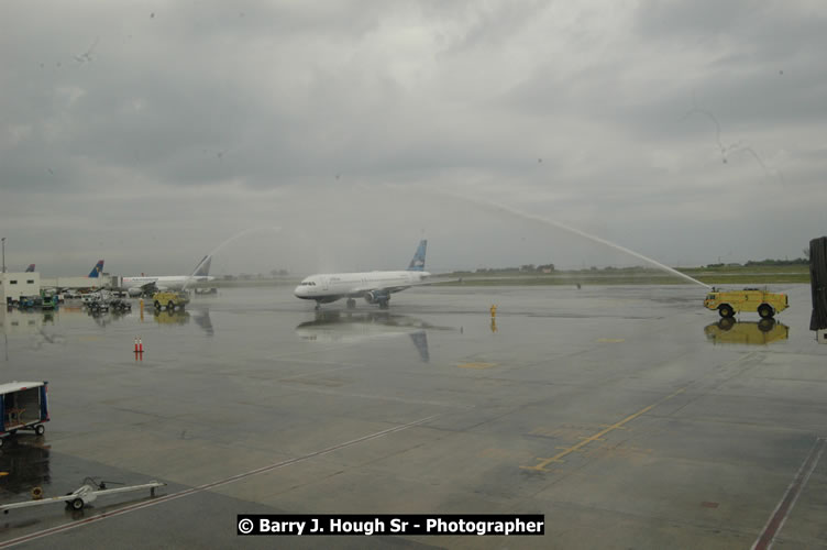 JetBue Airways' Inaugural Air Service between Sangster International Airport, Montego Bay and John F. Kennedy Airport, New York at MBJ Airports Sangster International Airport, Montego Bay, St. James, Jamaica - Thursday, May 21, 2009 - Photographs by Net2Market.com - Barry J. Hough Sr, Photographer/Photojournalist - Negril Travel Guide, Negril Jamaica WI - http://www.negriltravelguide.com - info@negriltravelguide.com...!