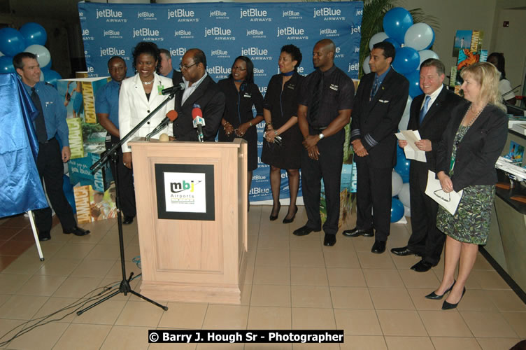 JetBue Airways' Inaugural Air Service between Sangster International Airport, Montego Bay and John F. Kennedy Airport, New York at MBJ Airports Sangster International Airport, Montego Bay, St. James, Jamaica - Thursday, May 21, 2009 - Photographs by Net2Market.com - Barry J. Hough Sr, Photographer/Photojournalist - Negril Travel Guide, Negril Jamaica WI - http://www.negriltravelguide.com - info@negriltravelguide.com...!