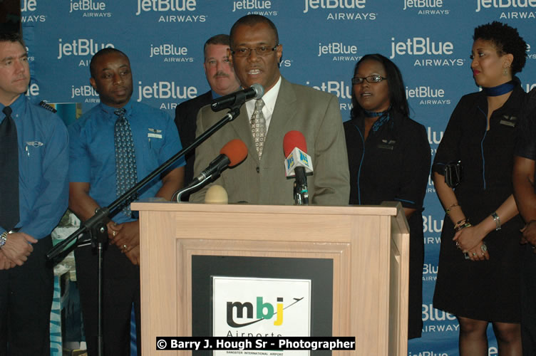 JetBue Airways' Inaugural Air Service between Sangster International Airport, Montego Bay and John F. Kennedy Airport, New York at MBJ Airports Sangster International Airport, Montego Bay, St. James, Jamaica - Thursday, May 21, 2009 - Photographs by Net2Market.com - Barry J. Hough Sr, Photographer/Photojournalist - Negril Travel Guide, Negril Jamaica WI - http://www.negriltravelguide.com - info@negriltravelguide.com...!