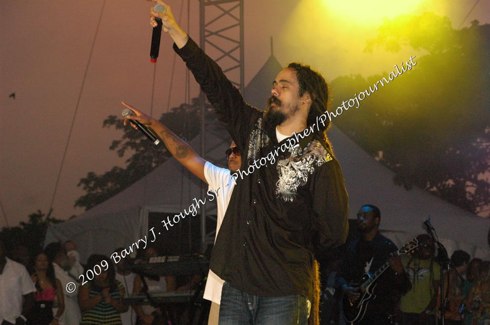 Damian 'Jr. Gong' Marley & NAS @ Reggae Sumfest 2009 - International Night 2 - Reggae Sumfest 2009,Catherine Hall, Montego Bay, St. James, Jamaica W.I. - Saturday, July 25, 2009 - Reggae Sumfest 2009, July 19 - 25, 2009 - Photographs by Net2Market.com - Barry J. Hough Sr. Photojournalist/Photograper - Photographs taken with a Nikon D70, D100, or D300 - Negril Travel Guide, Negril Jamaica WI - http://www.negriltravelguide.com - info@negriltravelguide.com...!