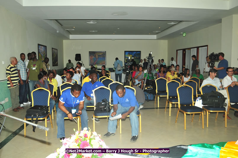 Usain Bolt of Jamaica - The Fastest Man In The World  - Usain Bolt Homecoming Celebrations - Press Conference at the Grand Bahia Principe &amp; Sherwood Content - Waldensia Primary School - Photographs by Net2Market.com - Barry J. Hough Sr. Photojournalist/Photograper - Photographs taken with a Nikon D300 - Negril Travel Guide, Negril Jamaica WI - http://www.negriltravelguide.com - info@negriltravelguide.com...!