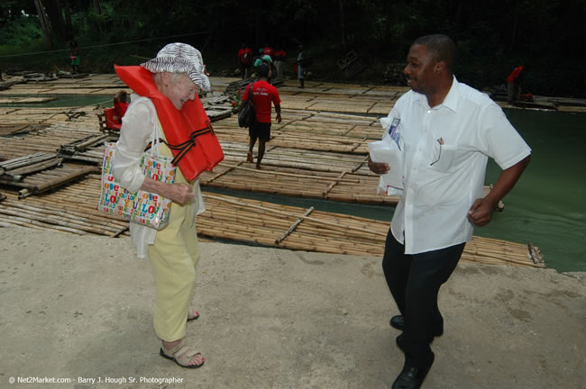 Rafting on the Martha Brae - Virgin Atlantic Inaugural Flight To Montego Bay, Jamaica Photos - Sir Richard Bronson, President & Family, and 450 Passengers - Rafting on the Martha Brae - Tuesday, July 4, 2006 - Negril Travel Guide, Negril Jamaica WI - http://www.negriltravelguide.com - info@negriltravelguide.com...!